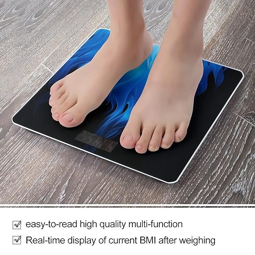 Blue Flame Scale for Body Weight Digital Bathroom Scale Toughened Glass High Precision Scales for Body Weight with Large LCD Backlight Display Weight Scales
