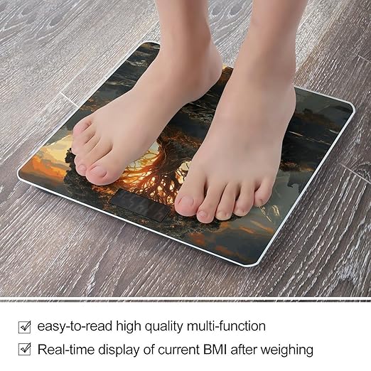 Natural Beauties Scale for Body Weight Anti-Slip Digital Bathroom Scale Sturdy Toughened Glass Weighing Scales High Precision Safe Rounded Corners Smart Scales