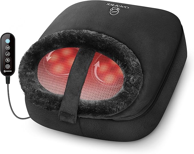 COMFIER Foot Massager with Heat Electric Foot Warmer Shiatsu Feet Massager Machine for Plantar FasciitisNeuropathy 2-in-1 Foot &amp Back Massager Foot Heater for WomenMen