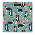 Border Collie Florals Scale for Body Weight Digital Bathroom Scale Precision Smart Weighing Scales with Clear LED Display Accurate High Precision Scales Weighing Machine