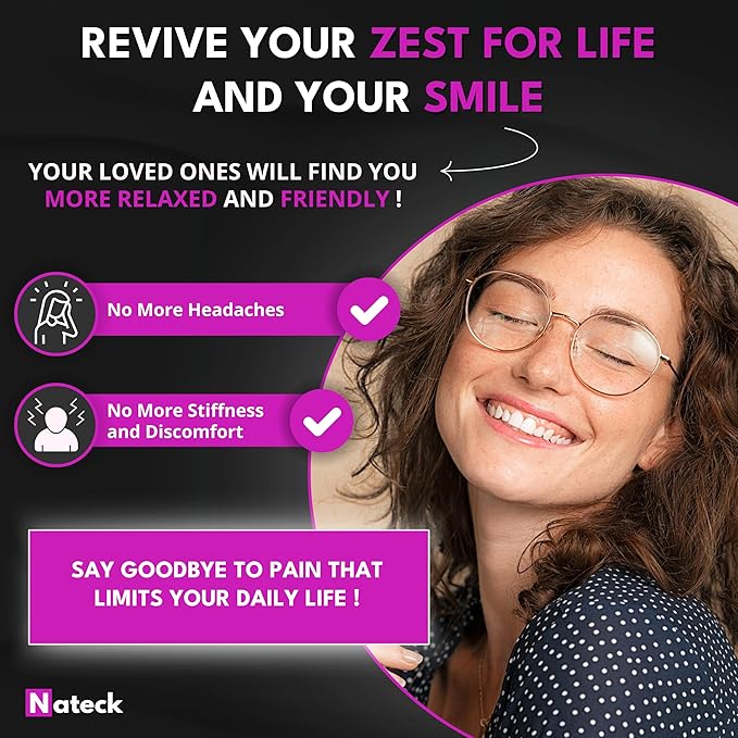Nateck Cervical and Neck Massager | Pillow Portable Heated Massage Ideal for Travel Relaxation and Office | Kneading Intelligent | Original Gift Women &amp Men | Heat Rolling Modes