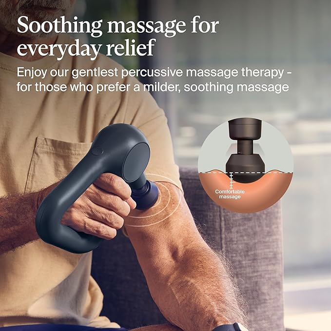 TheraGun Therabody Relief - Quiet Deep Tissue Therapy Massage Gun - Bluetooth Enabled Electric Percussion Massage Gun &amp Personal Massager for Pain in The Neck Back Leg Shoulder and Foot (Black