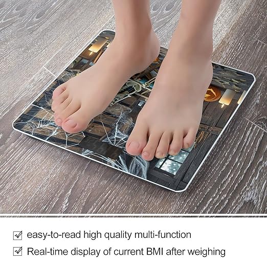 Terrifying Skeleton Ghost Scale for Body Weight Highly Accurate Digital Bathroom Body Scale Digital Bathroom Scales for People Anti-Slip Large LCD Display Smart Scales