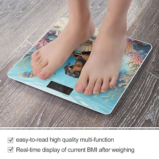 Dachshund in Shell Weight Scale Cute Bathroom Scale for Body Highly Accurate Digital Weighing Machine for People Compact LCD Display Scales with Sturdy Toughened Glass Scales