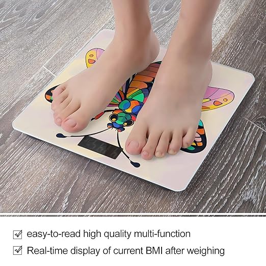 Insect Wings Scale for Body Weight Digital Bathroom Scale Toughened Glass High Precision Scales for Body Weight with Large LCD Backlight Display Weight Scales