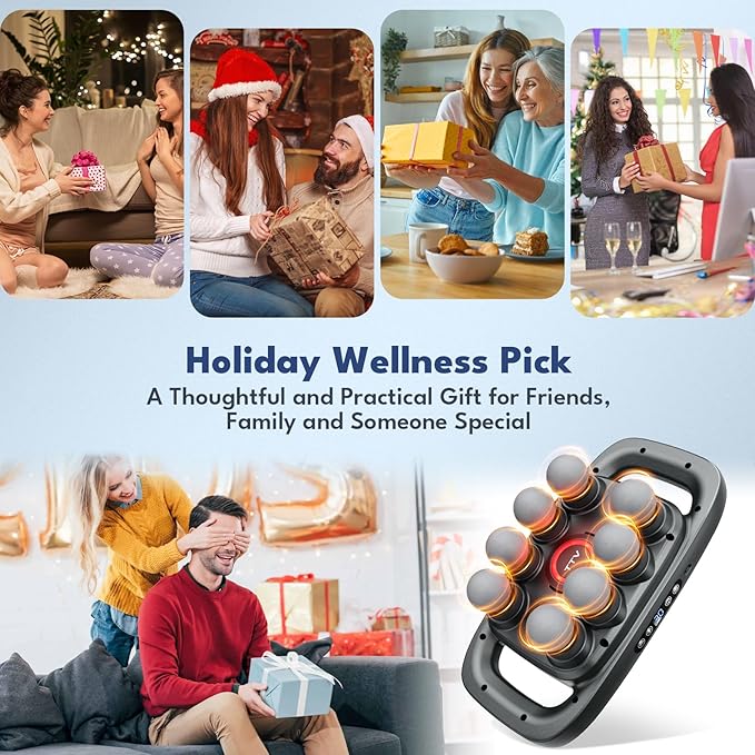 VTT 8-Head Massage Gun Deep Tissue Back Massager Electric Handheld Massager for Back Shoulders Legs Muscle Pain Relief Ideal Gifts for Women Men Mom and Dad