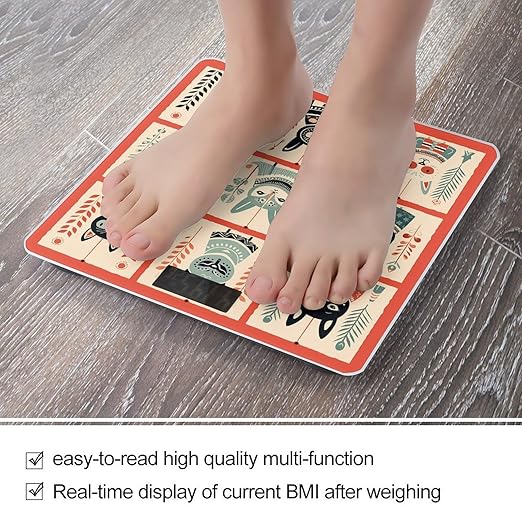 Digital Bathroom Scale for Body Weight Scale with Bright LCD Display High Accuracy Step-On Technology Auto On/Off Some Animal Decorations Digital Scales 400 Lbs /180kg