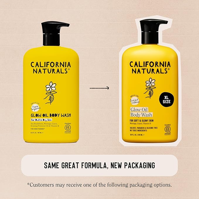 California Naturals Glow Body Wash Sunset Citrus 2-Pack Hydrating Body Wash for Soft Glowing Skin Gentle Skin Care for Women &amp Men Natural Vegan Cruelty Paraben &amp Sulfate Free 20 oz