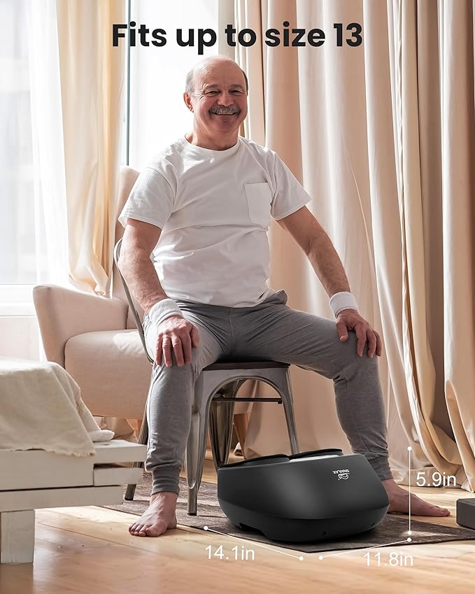 Snailax Shiatsu Foot Massager Machine with Soothing Heat Deep Kneading Air Compression Improve Blood Circulation and Foot WellnessRelax for Home or Office Use