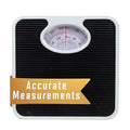 Bodico Classic Retro Analog Mechanical Body Weight Scale Vintage Style Bathroom Scale with Vinyl Top for Health and Fitness 280 lb. (130 kg) Capacity 10.5 L x 10.5 W x 2 H Black