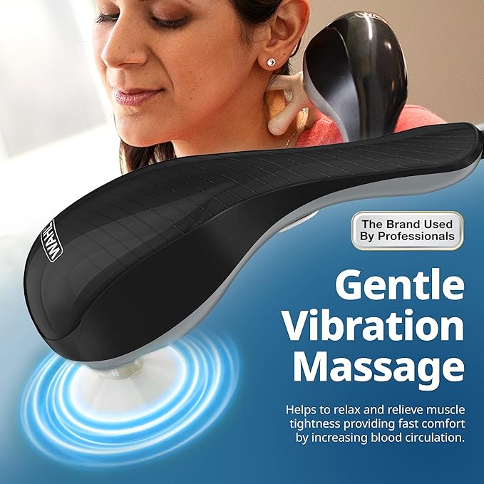 Wahl Gentle Vibration Massager that Relieves Pain &amp Pressure on the Face Neck and Head w/ 4 Attachment Heads and 2 Massaging Speeds to Increase Blood Circulation FSA Eligible - 4259