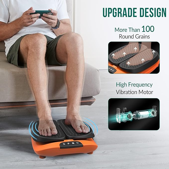 Snailax Vibration Foot Massager with Heat App Control Adjustable Vibration Electric Foot Massager Machine for Circulation Plantar Fasciitis Pain Remote Control
