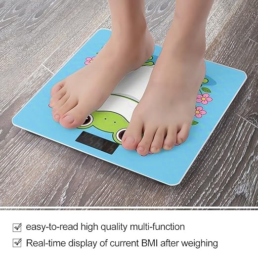 Frog Weight Scale Cute Bathroom Scale for Body Highly Accurate Digital Weighing Machine for People Compact LCD Display Scales with Sturdy Toughened Glass Scales