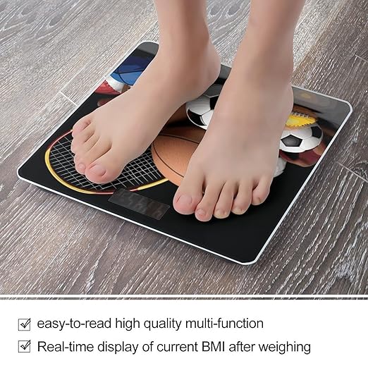 Sports Themed Bathroom ScaleHighly Accurate Digital Weighing Machine for People Bright LED Display Weight Scale for The Aldult Home Use