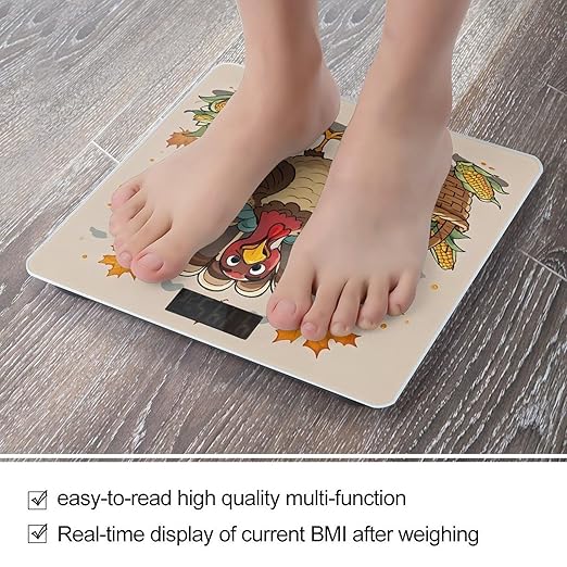 Children's Thanksgiving Day Bathroom Scale Digital Weight Scale Precision 400 Lbs Weighing Scales Large with LCD Backlight Display BMI Measures