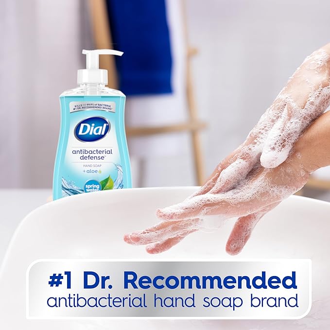 Dial Body Wash Spring Water Pack of 3 and Antibacterial Hand Soap Spring Water Pack of 4 Bundle
