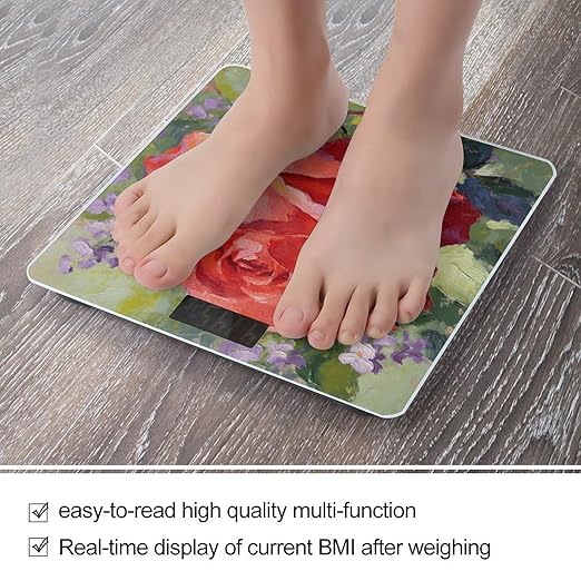 Fei Mei and Zi Xing Scale for Body Weight Accurate Digital Bathroom Scale Toughened Glass High Precision Scales Smart Weight Scales with Large LCD Backlight Display Weighing Machine