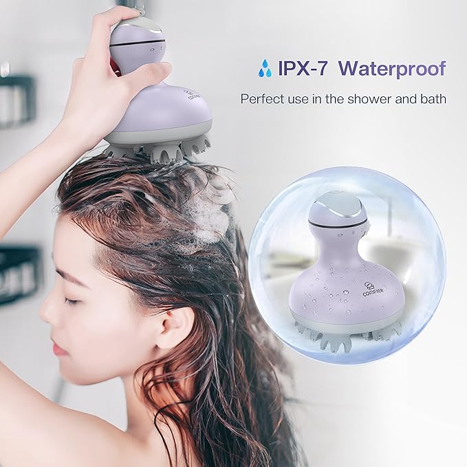 COMFIER Electric Scalp Massager with Mutlti-Modes Vibration Portable Handheld Head Scratcher for Hair GrowthWaterproof Head Massager for Full BodyDog Cat Massager for Deep Clean and Stress Relax