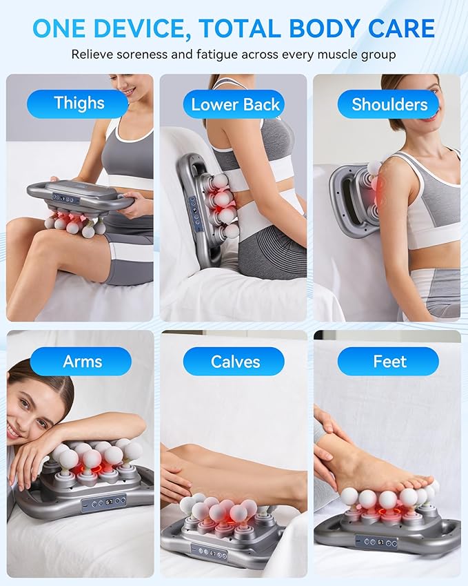 16-Head Massage Gun Set Deep Tissue Percussion Massager with 9 Modes &amp 9 Intensities Handheld Muscle Massager for Muscle Pain Relief in Back Legs Shoulders Foot