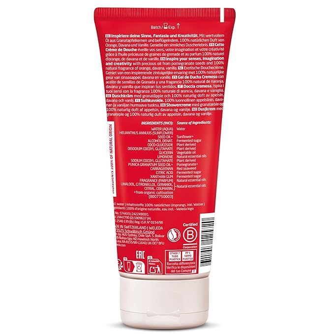 Weleda Replenishing Pomegranate Body Wash 6.8 Fluid Ounce Gentle Plant Rich Cleanser with Pomegranate Sesame Sunflower and Macadamia Oils