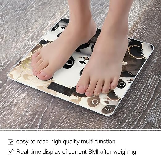 Cute Panda Animal Scale for Body Weight Accurate Digital Bathroom Scale Toughened Glass High Precision Scales Smart Weight Scales with Large LCD Backlight Display Weighing Machine