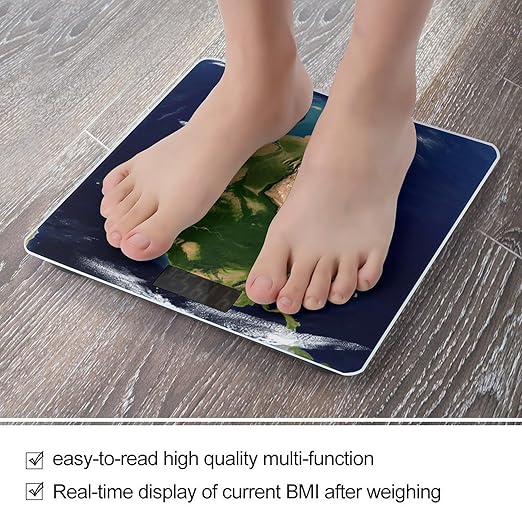 South America Satellite Image Bathroom Scale for Body Weight 400 Lb Weight Scale with High Precision Sensors Tempered Glass Highly Accurate Digital Weighing Machine for People