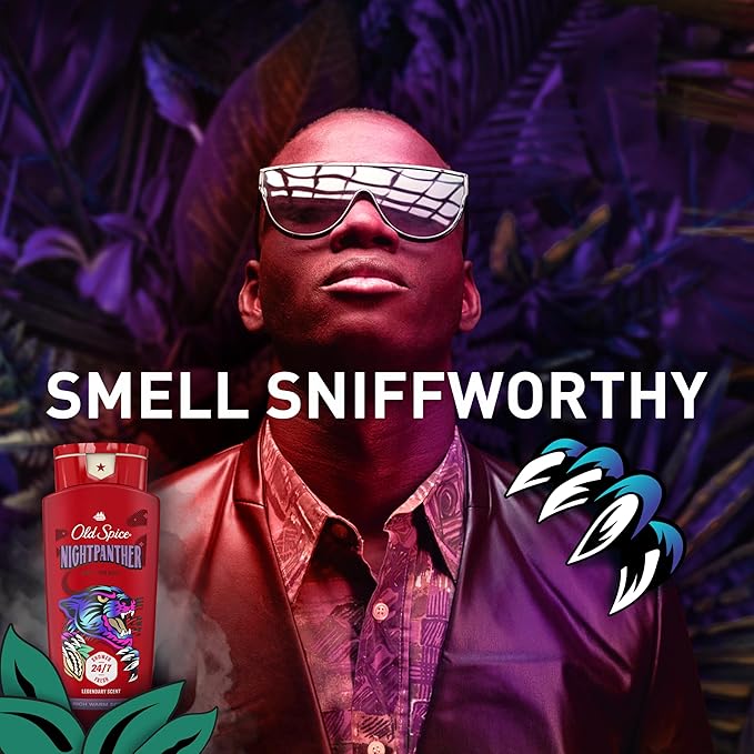 Old Spice Cleansing Body Wash for Men 3X Defense 24/7 Shower Fresh with Lasting Scent 2-in-1 Body &amp Face Wash NightPanther with Rich Warm Scent 24 oz (Pack of 4)