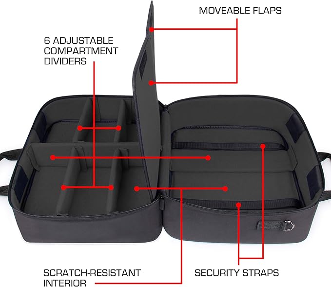USA Gear Massage Gun Carry Case – Customizable Large Volume Interior Durable Water &amp Scratch Resistant Exterior - Compatible with Theragun Medcursor Flyby Hypervolt Massager Sharper Image et