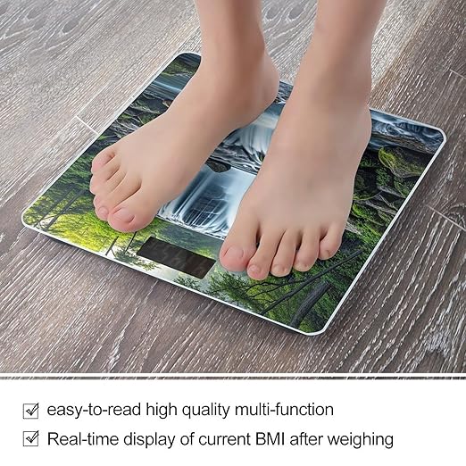 Waterfall Flowing Down Scale for Body Weight Smart Scales Digital Bathroom Scale High Precision Weighing Scales with Large Display Weighing Machine for People