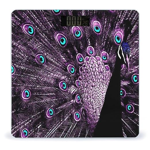 Purple Peacock Scale for Body Weight Digital Bathroom Scale Precision Smart Weighing Scales with Clear LED Display Accurate High Precision Scales Weighing Machine
