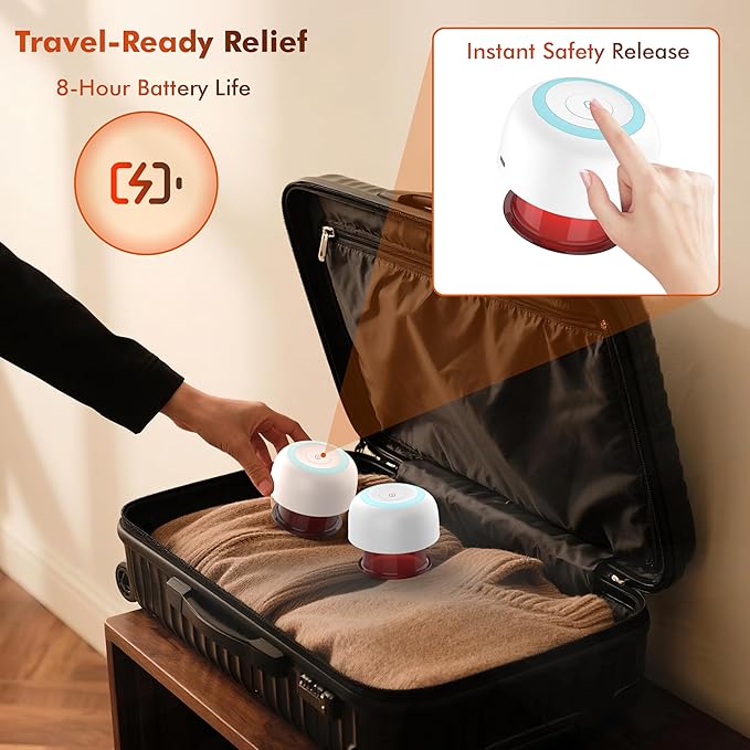 2 Pack Smart Cupping Therapy Massager 5-in-1 Cupping Therapy Set for Pain Relief Knots Aches Muscle Soreness Electric Cupping kit for Massage Therapy with Remote Control