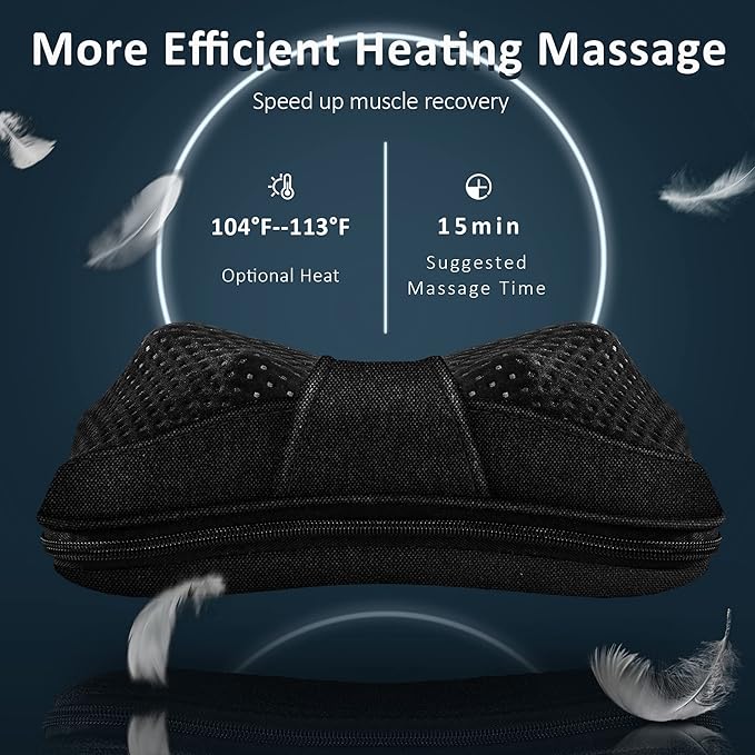 VIKTOR JURGEN Shiatsu Back Massager with Heat - Kneading Massage Pillow for Neck Shoulder Pain Relief - Christmas Gift for Women Men Dad Mom - Great for Mother's Day Father's Day Valentine's Day