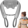 KNQZE Neck and Shoulder Massager with Heat Cordless Back and Neck Massager Upgraded Graphene Heating 4D Shiatsu Deep Kneading Massage for Shoulder Back Pain Relief (Gray)