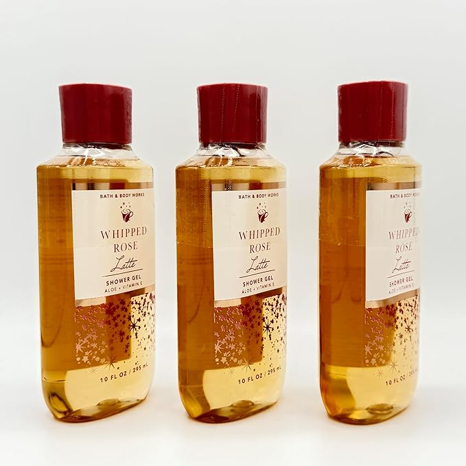Whipped Rose Latte 3-Piece Bath &amp Body Bundle | Set of Three 10-Ounce Shower Gels