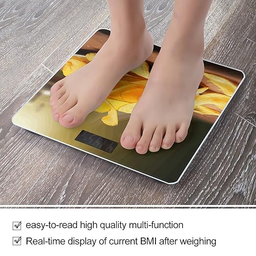 Potato Chips Weight Scale for Body Weight Digital Bathroom Scale High Capacity Accurate Digital Weighing Scales and Easy-to-Read on Backlit LCD Display Scales