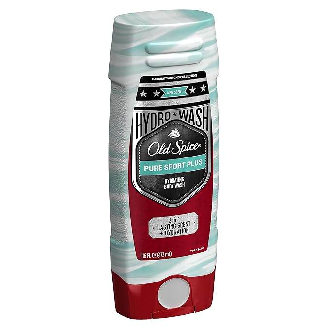 Old Spice Hardest Working Collection Hydro Body Wash Pure Sport Plus 16 Fluid Ounce