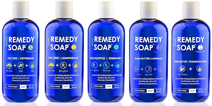 Truremedy Naturals Body Wash 5-pack (12 oz Each) - Tea Tree &amp Peppermint Tea Tree &amp Lemongrass Eucalyptus &amp Rosemary Lavender and Fragrance Free