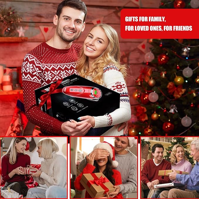 WMARK Barber Massager/Cordless HandheldMassager Charge Neck/Legs/Hand/FaceMassager 2 Massage Nodes 2600AMHRed
