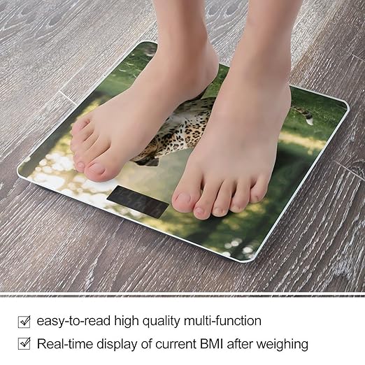 Digital Bathroom Scale for Body Weight Scale with Bright LCD Display High Accuracy Step-On Technology Auto On/Off Animal Print Pit Bull Digital Scales 400 Lbs /180kg