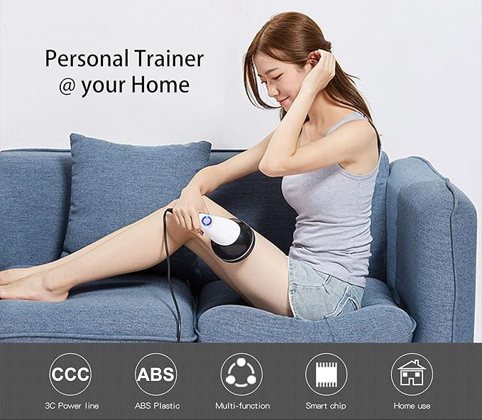 Handheld-Cellulite Massager Body Sculpting-Machine Full Body Massager Hand Held Back-Massager Electric Foot Massager Body Shaper for Women Celulitis-Remover Machine with 4 Massage Wand Attachment