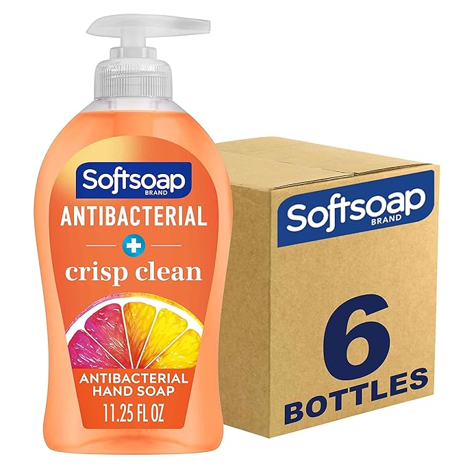Softsoap Body Wash Pomegranate &amp Mango Spritz Body Wash 20 Fl Oz (Pack of 4) &amp Antibacterial Liquid Hand Soap Crisp Clean Scent Hand Soap 11.25 Ounce 6 Pack