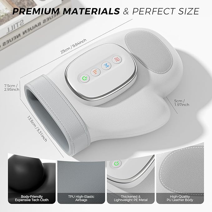 WUX Hand Massager with Heat Compression Relief 3 Massage 4 Temperatures 5 Compression Models Therapy Glove Arthritis &amp Wrist Carpal Tunnel Muscles Pressure Point Therapy Ideal Gifts for Women/M