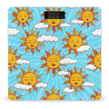 Automatic Switch Digital Bathroom Weighing Scale Smart Scale for Body Weight Hippie Boho Style Sun Art