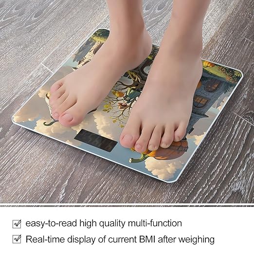 Pumpkin Loft Bathroom Scale for Body Weight Bathroom Weighing Scales with Back Lit LED Display Sturdy Tempered Glass Body Weight Bathroom Scale 400lb Weighing
