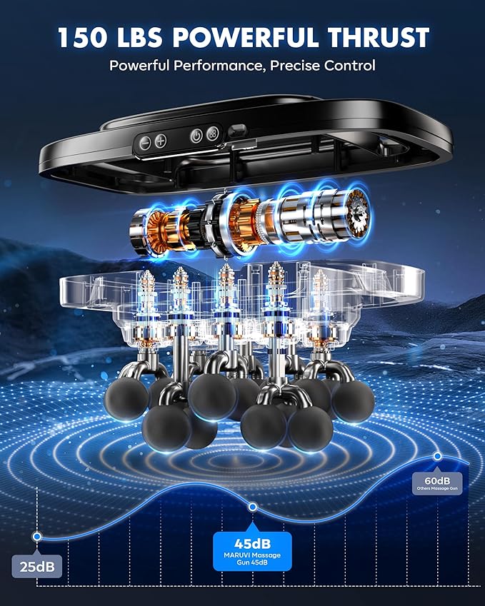 20-Head Massage Gun Set 3200mAh Electric Deep Tissue Percussion Massager with 3 Modes &amp 30 Intensities Quiet Muscle Massage Gun for Back Shoulders Legs Foot Body Muscle Pain Relief（Matte Bla