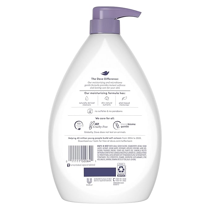 Dove Relaxing Body Wash Pump Calms &amp Comforts Skin Lavender Oil and Chamomile Effectively Washes Away Bacteria While Nourishing Your Skin 34 oz 3 Count