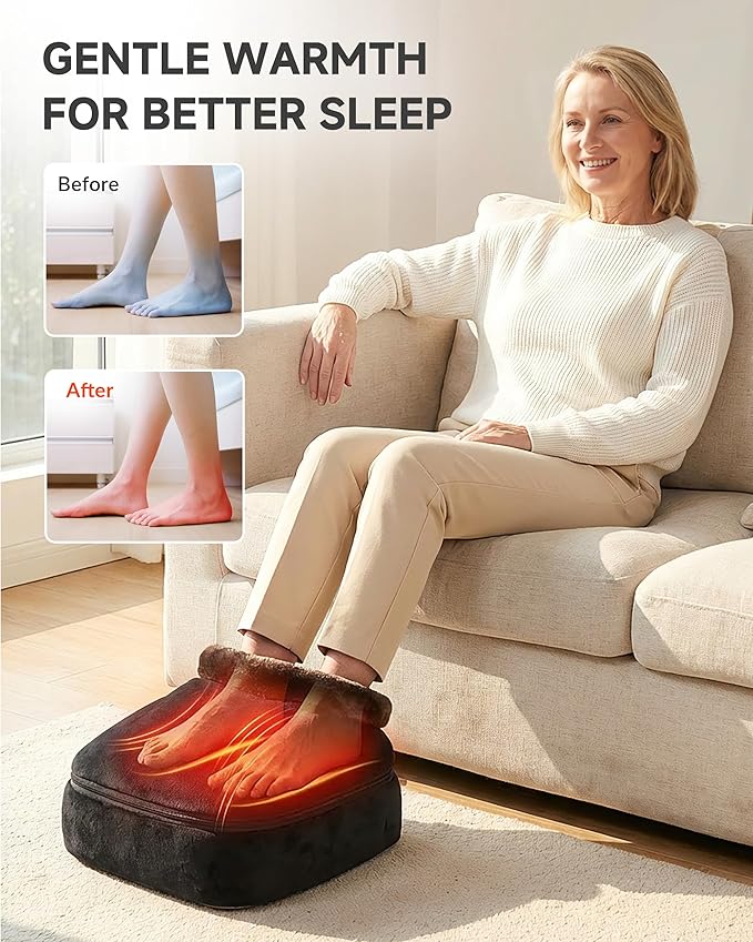 Snailax Foot Massager with Heat Shiatsu Heated Kneading Foot Massager Machine Electric Foot Massager Gift for Her &amp Him Home and Office Use