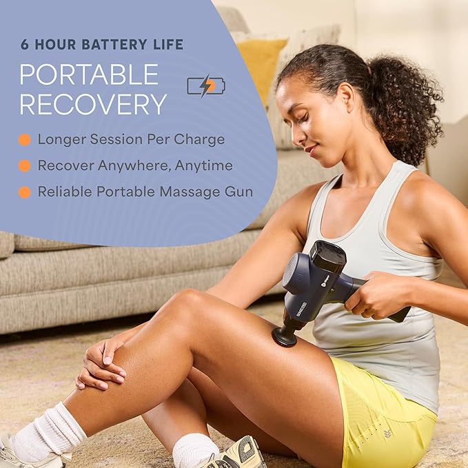 LifePro Sonic Pro Handheld Electric Massage Gun – Deep Tissue Percussion Massager Gun with 10 Speeds &amp 9 Heads – Muscle Massager for Athletes Back Legs Arms