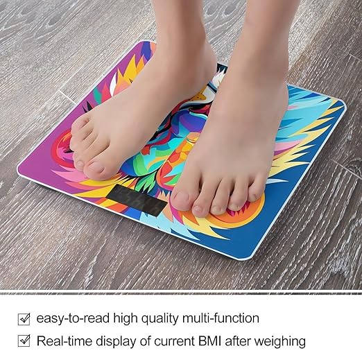 Colorful Lion Scale for Body Weight Accurate Digital Bathroom Scale Toughened Glass High Precision Scales Smart Weight Scales with Large LCD Backlight Display Weighing Machine