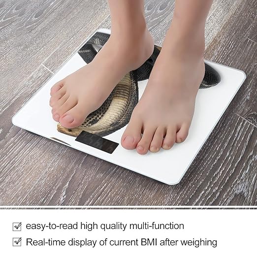 Cobra Snake Scale for Body Weight Anti-Slip Sturdy Tempered Glass Weighing Machine Highly Digital Accurate Bright LCD Bathroom Scale for Household Gift